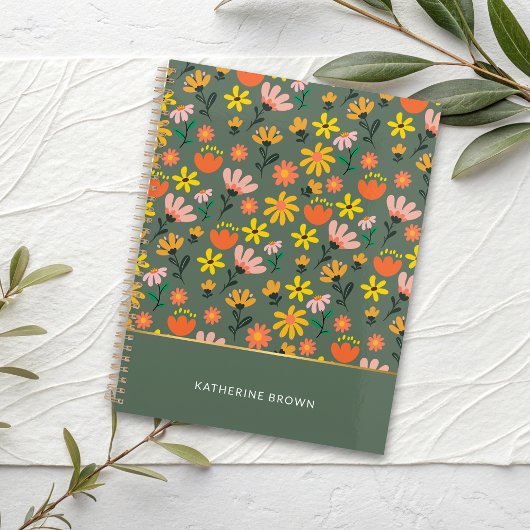 Sagegroene koele funky meisjesachtige trendy planner