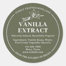 Sagegroene label voor zelfgemaakte vanille-extract