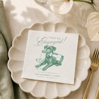 Sagegroene Labrador Retriever Champagne Verlovings Servet
