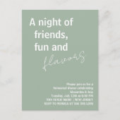 Sagegroene leuk feest met vrienden Rehearsal Dinne Briefkaart (Voorkant)