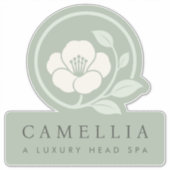 Sagegroene luxe spa-venster vinyl sticker (Voorkant)