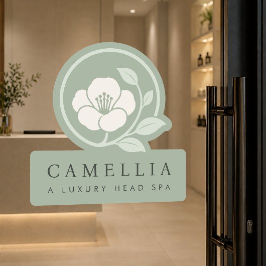 Sagegroene luxe spa-venster vinyl sticker