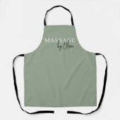 Sagegroene massagetherapeut Moderne typografie Schort (Voorkant)