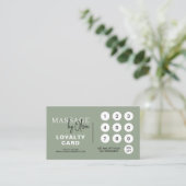 Sagegroene massagetherapeut QR-code loyaliteitskaa Klantenkaartje (Staand voorkant)