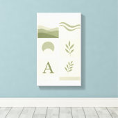 Sagegroene Minimalistische Abstracte Kunst aan de Canvas Afdruk (Insitu (Houten vloer))