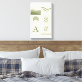 Sagegroene Minimalistische Abstracte Kunst aan de Canvas Afdruk (Insitu (Slaapkamer))