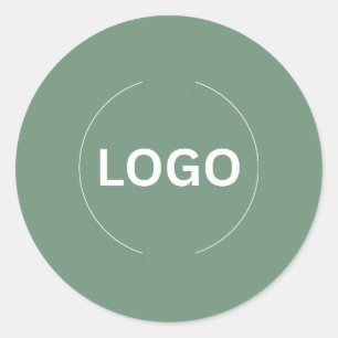 Sagegroene Minimalistische Bedrijfslogo Sticker