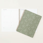 Sagegroene Minimalistische Botanische Blad Planner (Display)