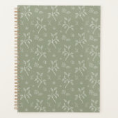 Sagegroene Minimalistische Botanische Blad Planner (Voorkant)