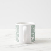 Sagegroene Minimalistische Botanische Silhouet Str Espresso Kop (Achterkant)