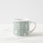 Sagegroene Minimalistische Botanische Silhouet Str Espresso Kop (Rechts)