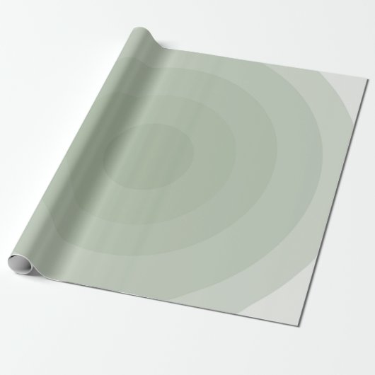 Sagegroene Minimalistische Cirkelgradiënt Cadeaupapier (Uitgerold)