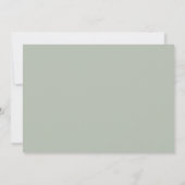 Sagegroene Minimalistische Doop Foto Kaart (Achterkant)