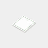 Sagegroene Minimalistische Eenvoudige Monogram Twe Post-it® Notes (Schuin)
