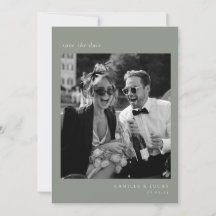 Sagegroene Minimalistische Elegante Foto Bewaar de