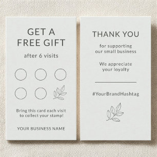 Sagegroene Minimalistische Loyalty Card voor Klein Visitekaartje