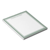 Sagegroene Minimalistische Monogram Notitieblok (Schuin)