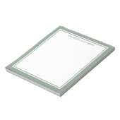 Sagegroene Minimalistische Monogram Notitieblok (Linkerzijde)
