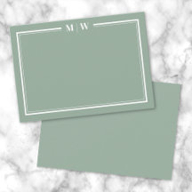 Sagegroene Minimalistische Monogram
