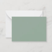 Sagegroene Minimalistische Monogram Notitiekaartje (Achterkant)