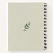 Sagegroene Minimalistische Spiraal Notebook Notitieboek (Achterkant)