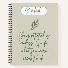 Sagegroene Minimalistische Spiraal Notebook Notitieboek