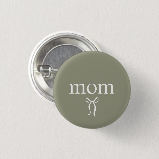 Sagegroene moderne boog mama ronde button 3,2 cm (Voorkant /achterkant)