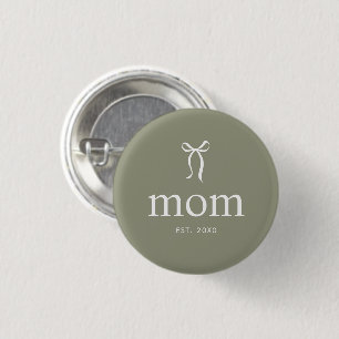 Sagegroene moderne boog mama ronde button 3,2 cm