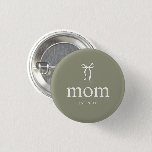 Sagegroene moderne boog mama ronde button 3,2 cm (Voorkant /achterkant)