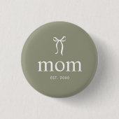 Sagegroene moderne boog mama ronde button 3,2 cm (Voorkant)