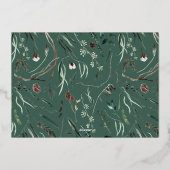 Sagegroene moderne elegante waterverf botanische a folie feestdagenkaart (Achterkant)