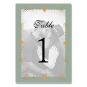 Sagegroene moderne foto gouden harten kaart (Achterkant)