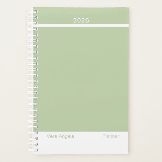 Sagegroene Moderne Kleine Planner (Voorkant)