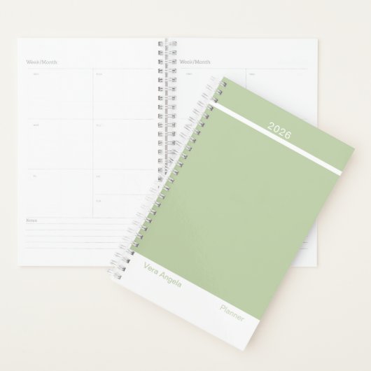 Sagegroene Moderne Kleine Planner (Display)