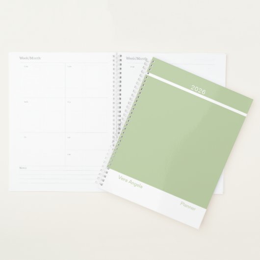 Sagegroene moderne lay-out groot planner (Display)
