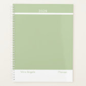 Sagegroene moderne lay-out groot planner (Voorkant)