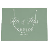 Sagegroene Mr en Mrs Jonggehuwden Groot Cadeauzakje (Voorkant)