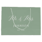 Sagegroene Mr en Mrs Jonggehuwden Groot Cadeauzakje (Achterkant)