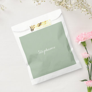 Sagegroene naam modern elegante monogram boho bedankzakje