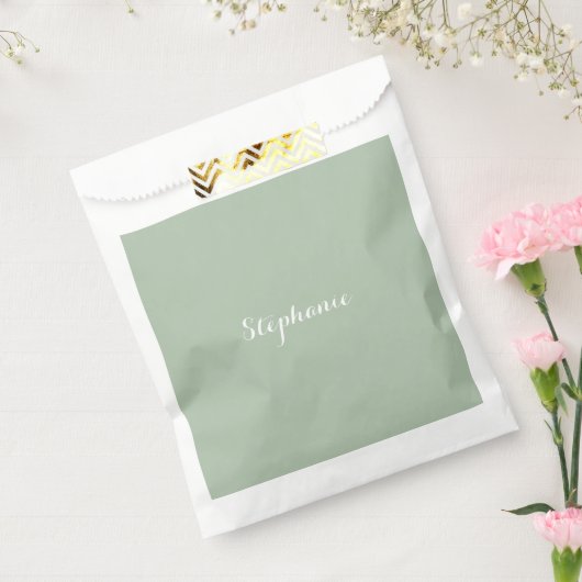 Sagegroene naam modern elegante monogram boho bedankzakje (Gezegeld)
