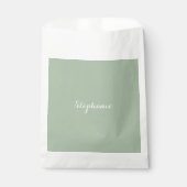 Sagegroene naam modern elegante monogram boho bedankzakje (Voorkant)