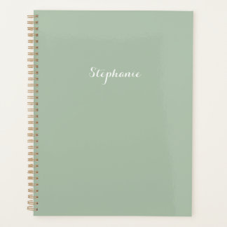 Sagegroene Naam Moderne Elegante Monogram Boho Planner
