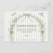 Sagegroene Nesting Party Baby Shower Luier Raffle Informatiekaartje (Voorkant)