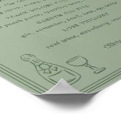 Sagegroene Olijftak Bar Menu Bord Poster (Hoek)