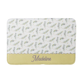 Sagegroene Olijftak Patroon Monogram Badmat
