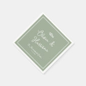 Sagegroene Olijftak Tuin Bruiloft Servetten (Hoek)