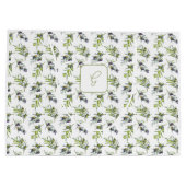 Sagegroene olijven waterverf monogram naam groot cadeauzakje (Achterkant)