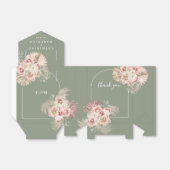 Sagegroene Pampagras Boho Trouwcadeaudoos Bedankdoosjes (Uitgevouwen)