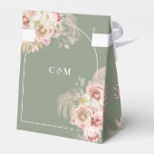 Sagegroene Pampagras Boho Trouwcadeaudoos Bedankdoosjes (Achterkant)