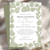 Sagegroene Perfect Pear Bruilofts Luncheon Uitnodi Kaart